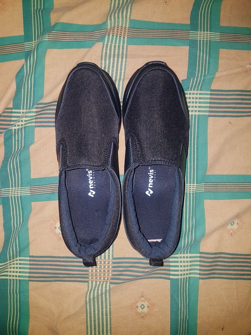 4. NEVIS Sepatu Slip On Pria Jumbo Big Size 39-49 NVS 87 Sekolah Kerja Casual Sneakers Full Black Hitam Polos Franco - foto 6 dari 10, 7alwc1i7mi