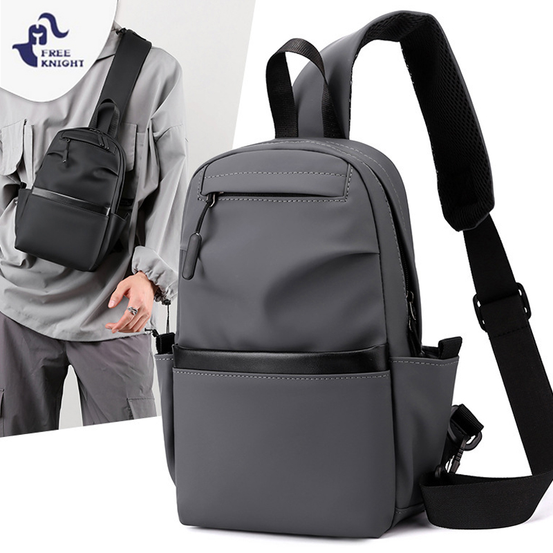 5. Freeknight Tas Selempang Pria Tas Slempang Bahu Pria Wanita Ringan Anti Air Sling Bag Travel Pouch Hitam TS610 - foto 1 dari 10