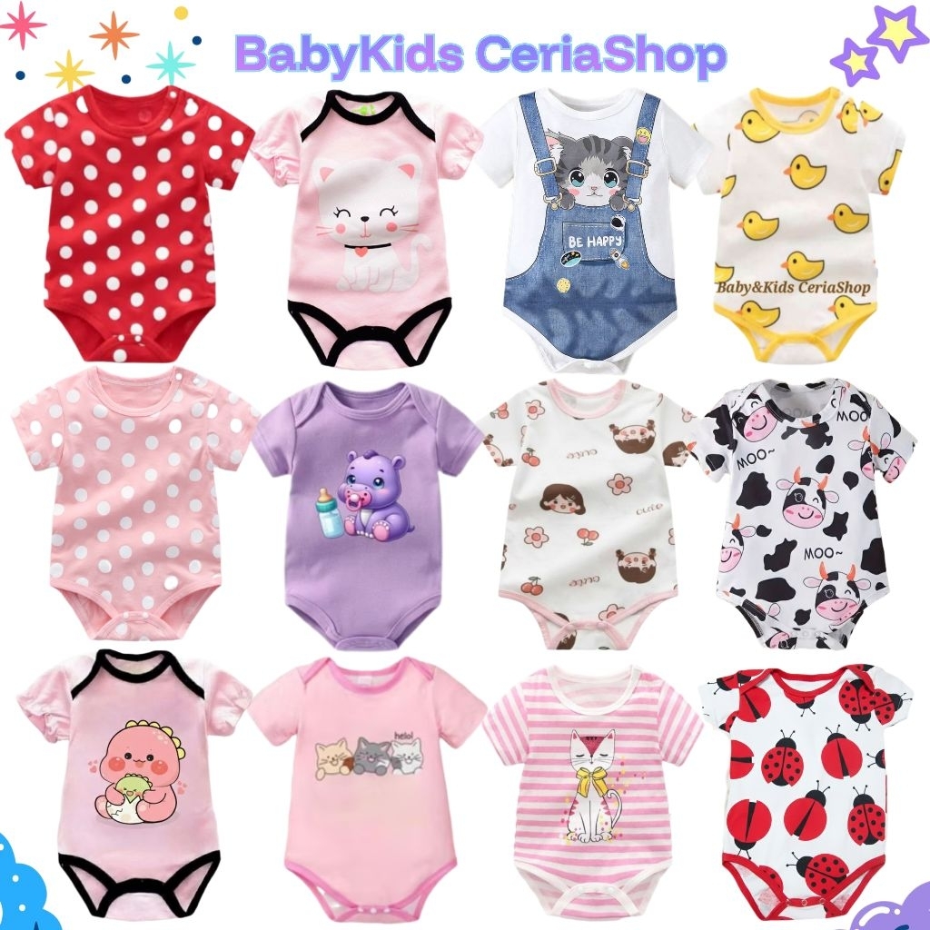 5. Jumper bayi motif / jumper pendek bayi cowok/cewek / baju bayi motif Soft Cotton [SNI]