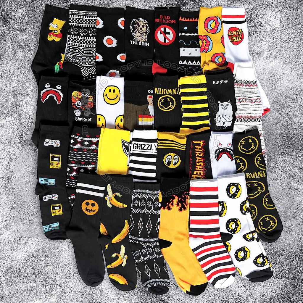 5. KAOS KAKI OLDSCHOOL - KAOS KAKI PANJANG - KAUS KAKI PRIA - KAOS KAKI DEWASA PRIA - KAOS KAKI SKATE