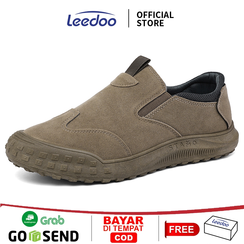 7. Leedoo Sepatu Pria Kerja Slip On Pria Kekinian Sepatu Formal Kuliah Outdoor Kerja Shoes MC451 - foto 1 dari 10