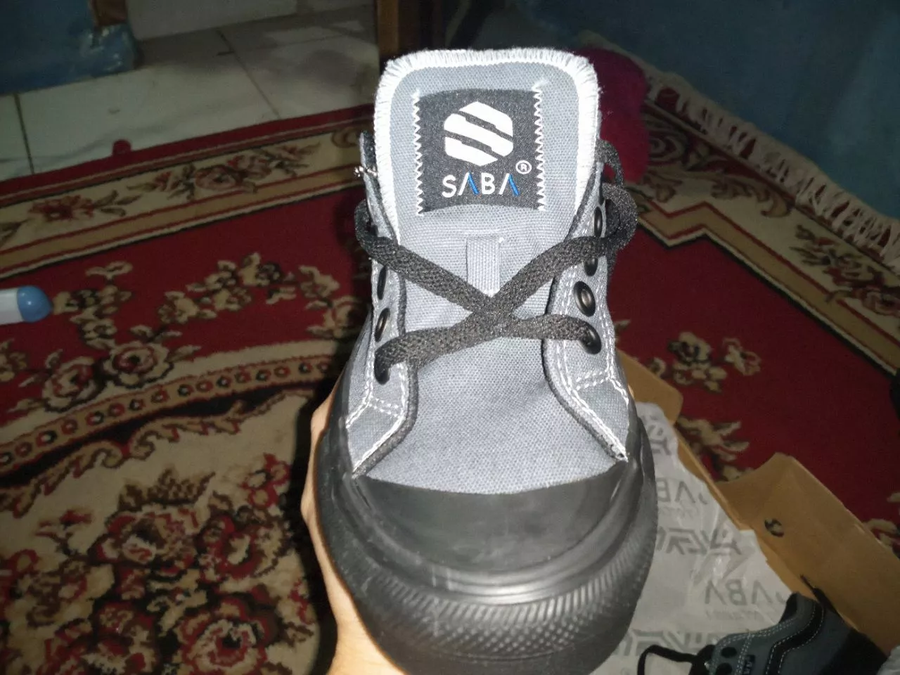 8. SABA Veloz Grey Black - Sepatu Sneakers Casual Pria Wanita | Simple, Nyaman & Kekinian VLZ 20 - Foto ulasan pembeli