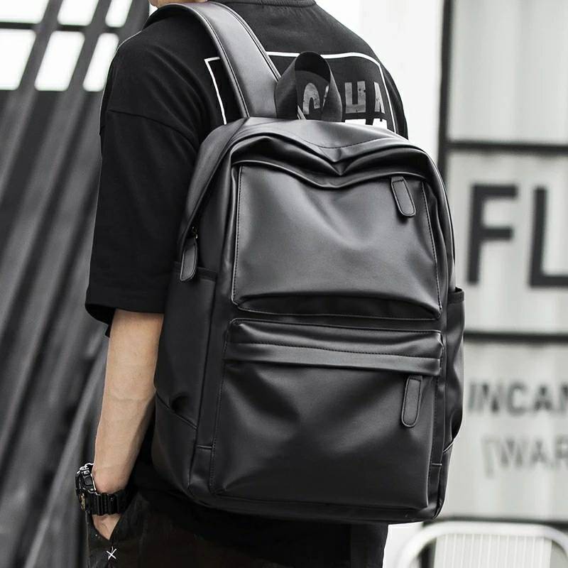 Greynoleum - Tas Ransel Pria Wanita Kulit Anti Air Waterproof Backpack Sekolah Kuliah Laptop Kelvan - foto 1 dari 10