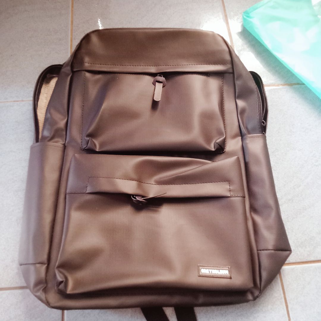 Greynoleum - Tas Ransel Pria Wanita Kulit Anti Air Waterproof Backpack Sekolah Kuliah Laptop Kelvan - foto 2 dari 10, detibaharsyah