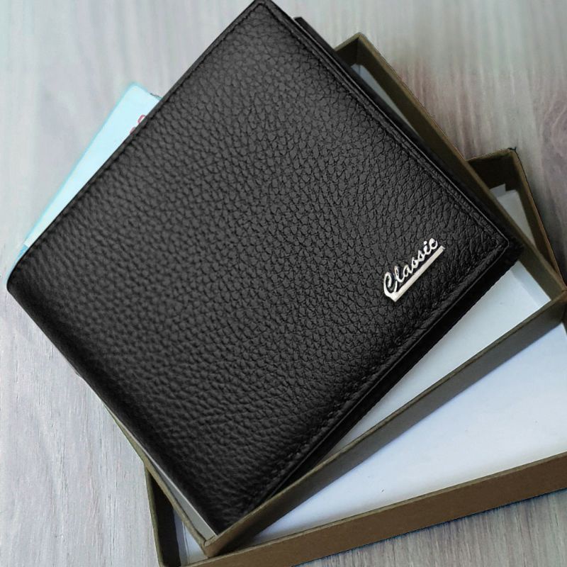 Dompet Lipat Pria Kulit Sintetis Free Box Murah