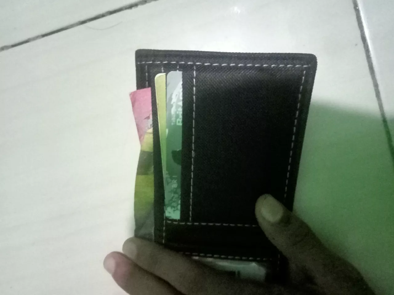 Dompet Lipat Pria Kulit Sintetis Free Box Murah - Foto ulasan pembeli