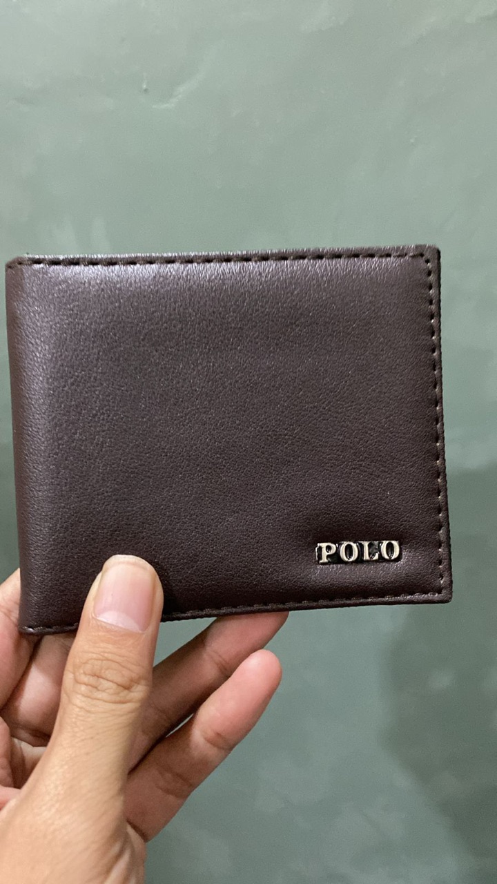 Dompet Pria Kulit Sintetis Coklat Dan Hitam POLO - Foto ulasan pembeli