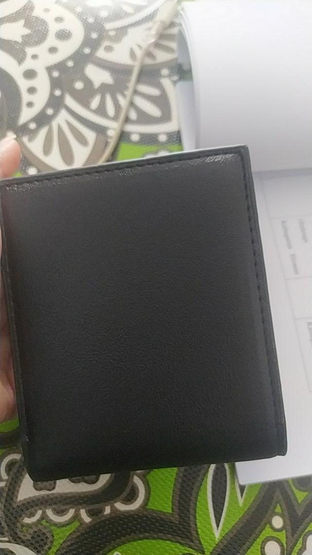 Dompet Pria Lipat Kulit Hitam 2 Sekat 4 Kartu - Foto ulasan pembeli