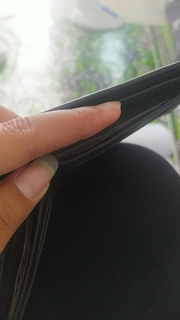 Dompet Pria Lipat Kulit Hitam 2 Sekat 4 Kartu - Foto ulasan pembeli