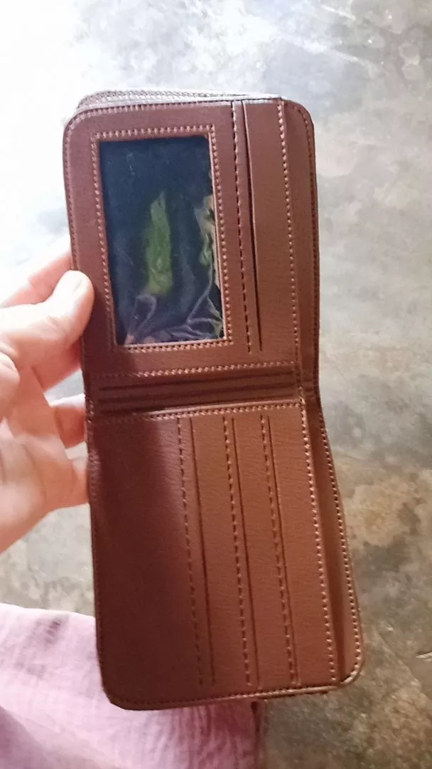 Dompet Pria Wanita Kulit Sintetis 3 Ruang Lipat - Foto ulasan pembeli