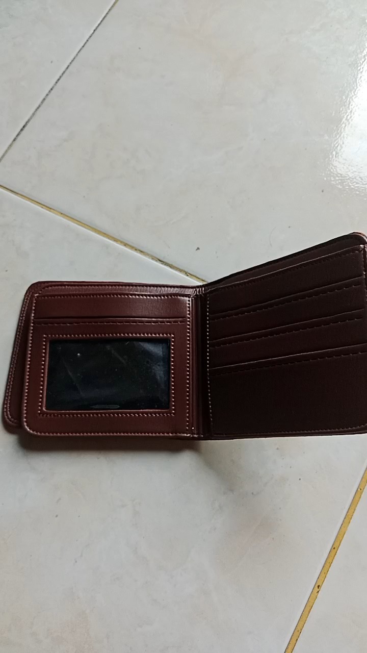 Dompet Pria Wanita Kulit Sintetis 3 Ruang Lipat - Foto ulasan pembeli
