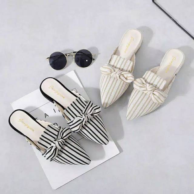 Flat Shoes Wanita Bapau Salur Sintetis - foto 1 dari 10