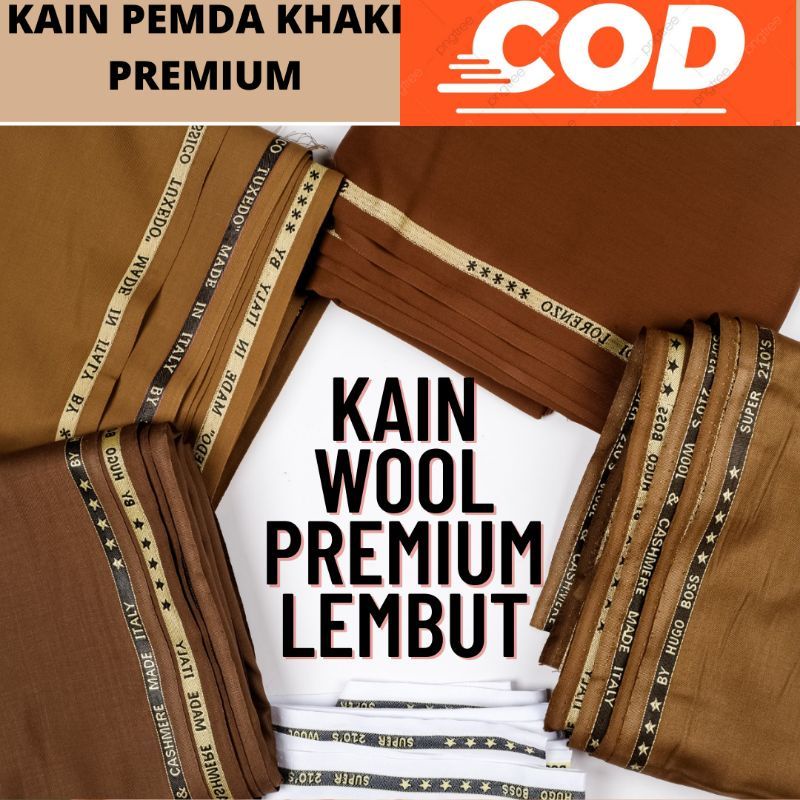 Kain Pemda Khaki Premium Wool Katun Nyaman