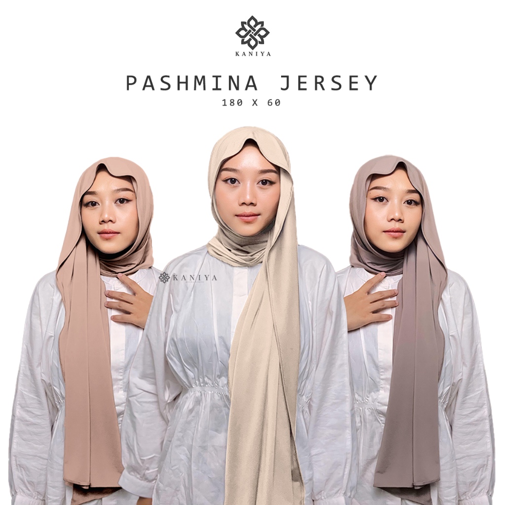 KANIYA - Pashmina Kaos Jersey / Pashmina Jersey 180 x 60 cm - foto 1 dari 10