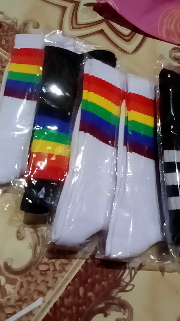 kaos kaki motif Oldschool / kaos kaki motif stripe / pradiptasock - Foto ulasan pembeli