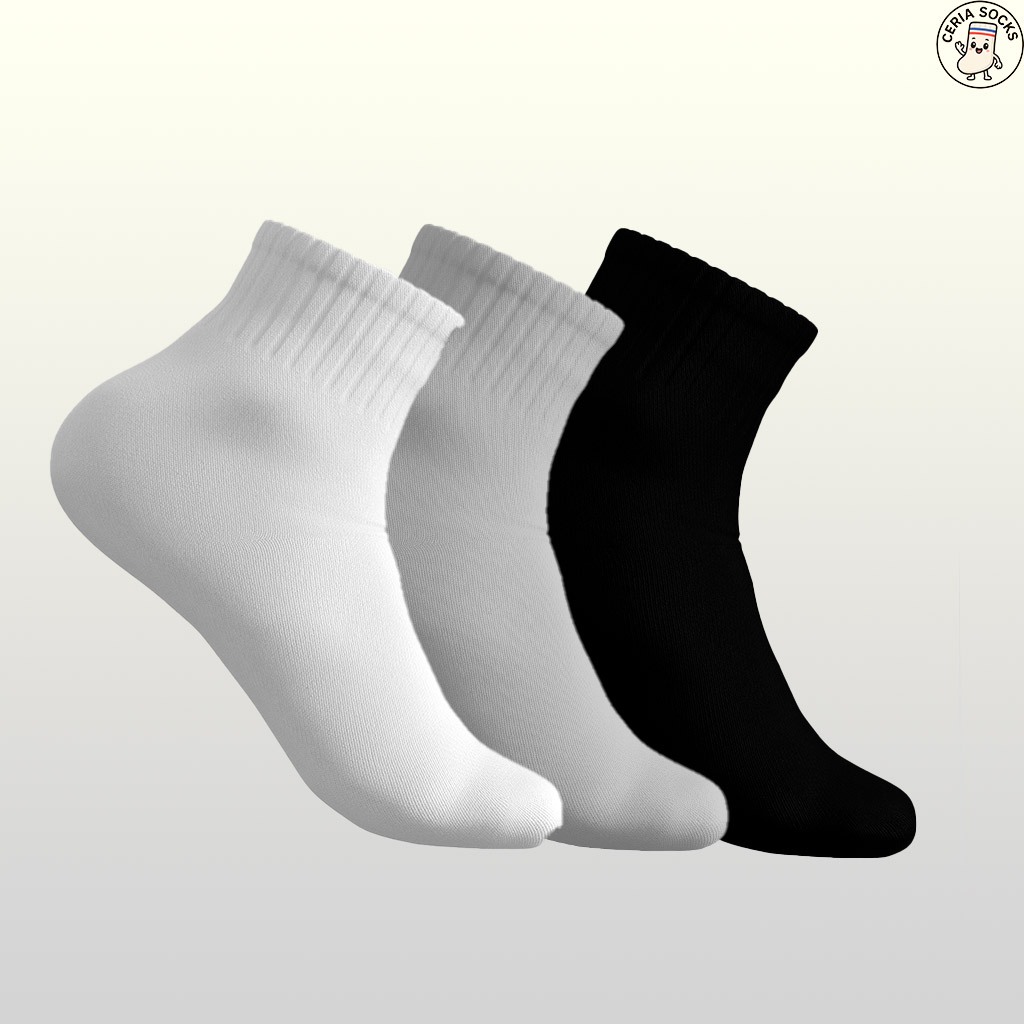 kaos kaki oldschool pendek polos basic sport all size dewasa - foto 2 dari 10