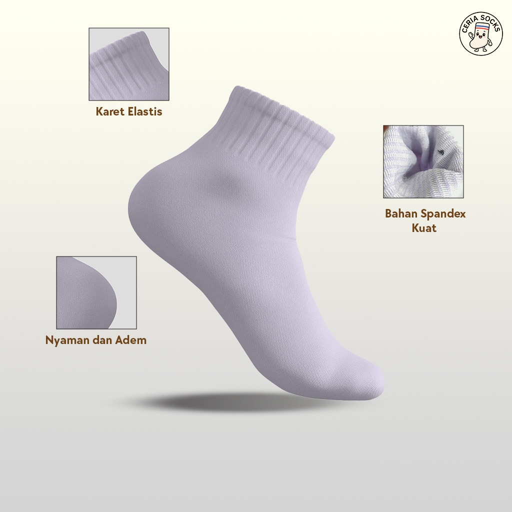 kaos kaki oldschool pendek polos basic sport all size dewasa - foto 5 dari 10