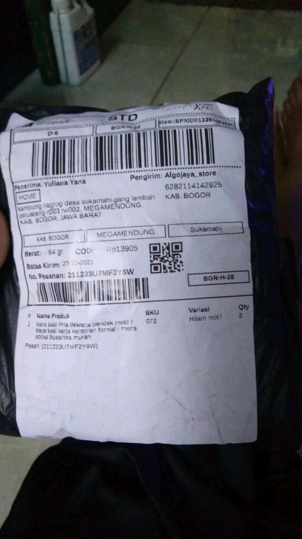 Foto ulasan pembeli yanathegul, varian Hitam Motif