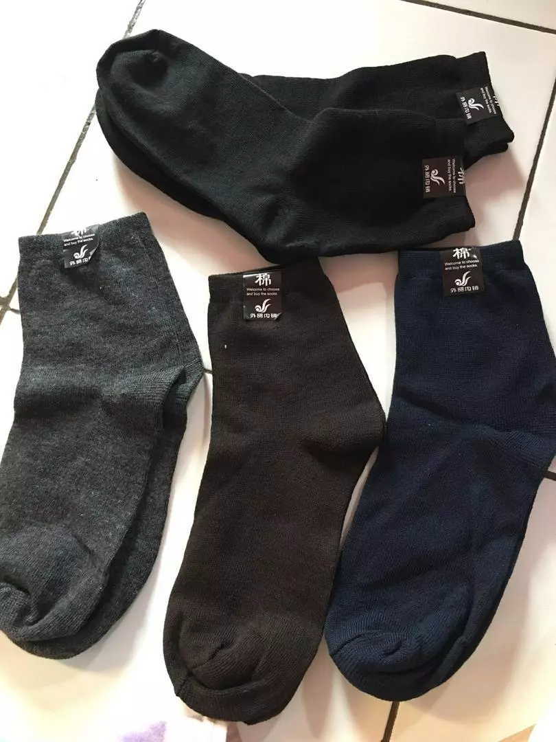 Kaos Kaki pendek Polos Bawah Betis Pria Wanita 3/4 Dewasa - Foto ulasan pembeli