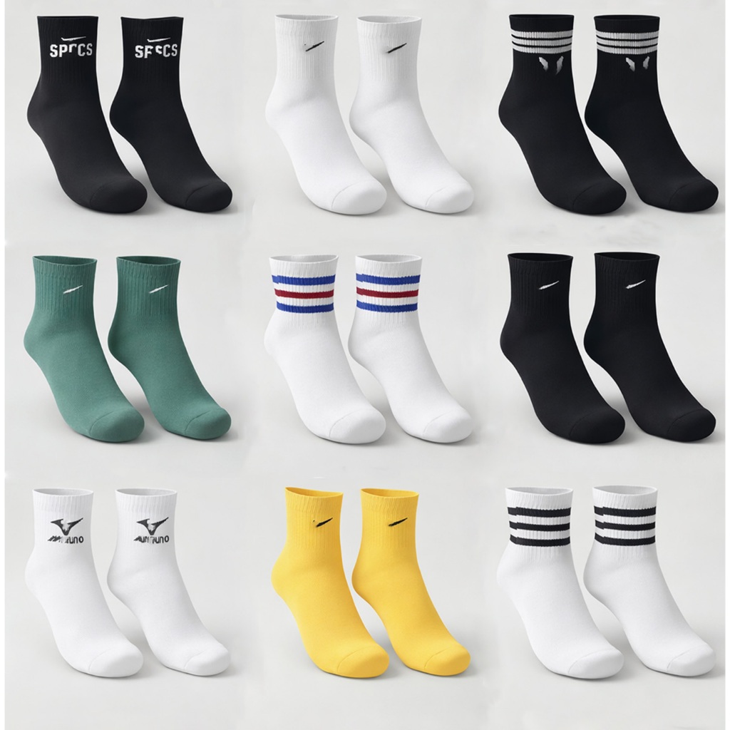 Kaos Kaki Sport Pendek Motif Oldschool Pria Wanita - foto 1 dari 10