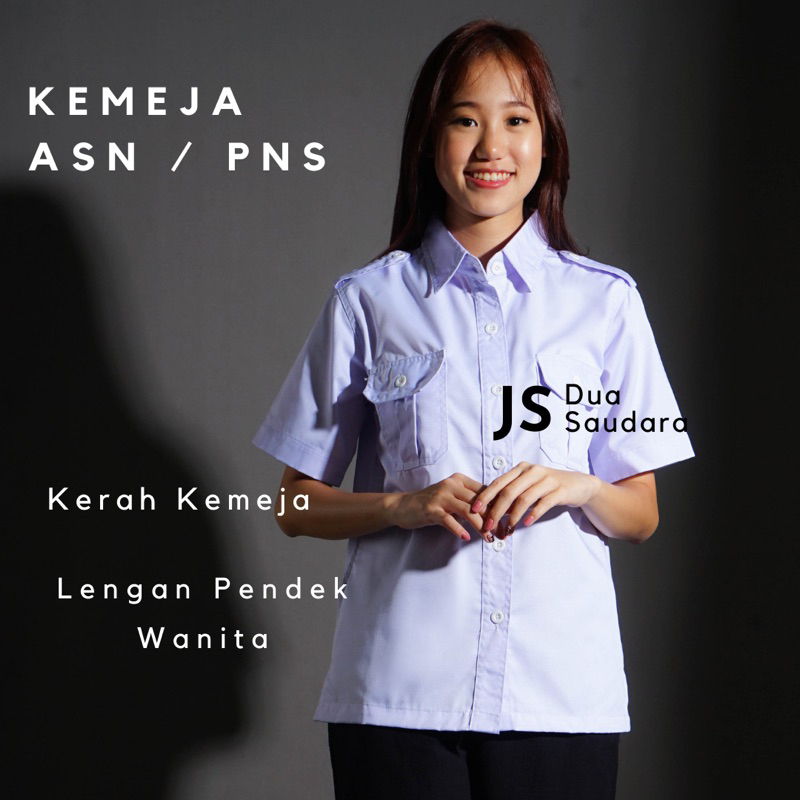 Kemeja Dinas Wanita Lengan Pendek/Panjang Tegap