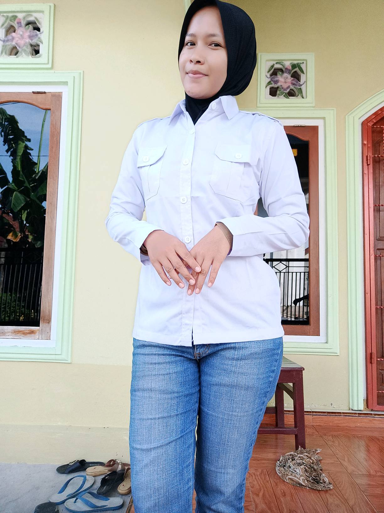 Kemeja Dinas Wanita Lengan Pendek/Panjang Tegap - foto 3 dari 10, fadliani06_