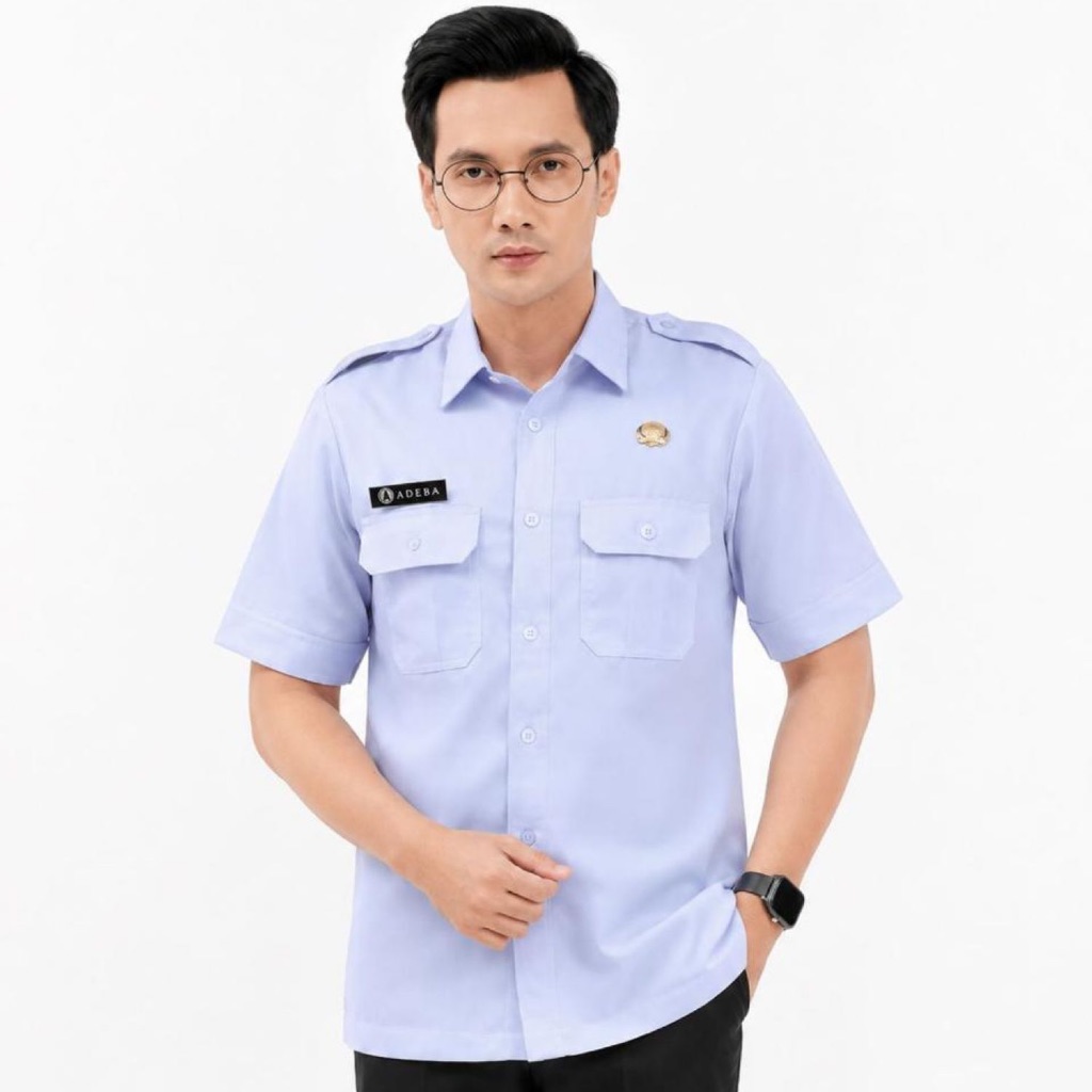 KEMEJA KERJA PUTIH - Kemeja PDH Putih Pria Nyaman Dipakai, Adem, dan Elegan - foto 1 dari 10