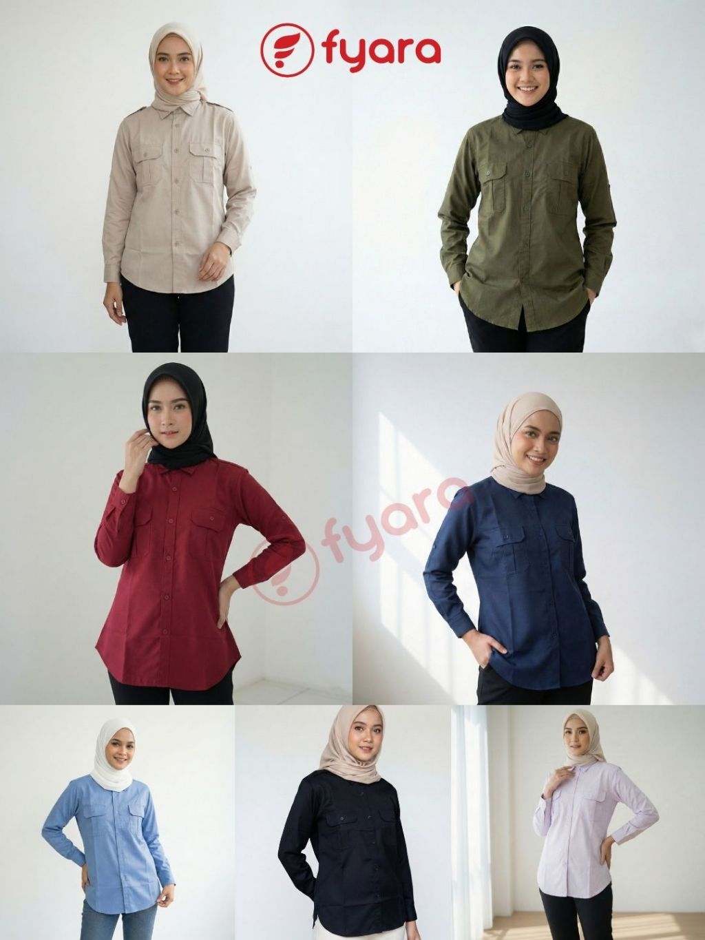 Kemeja PDL Wanita Seragam Kerja Hitam Putih Biru - foto 10 dari 10, 52xgbfguu2
