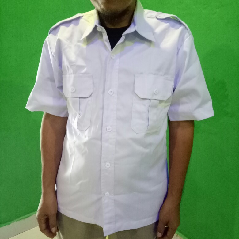 Kemeja PNS Putih Pria Murah Bahan American Drill - foto 2 dari 10, lanamayka