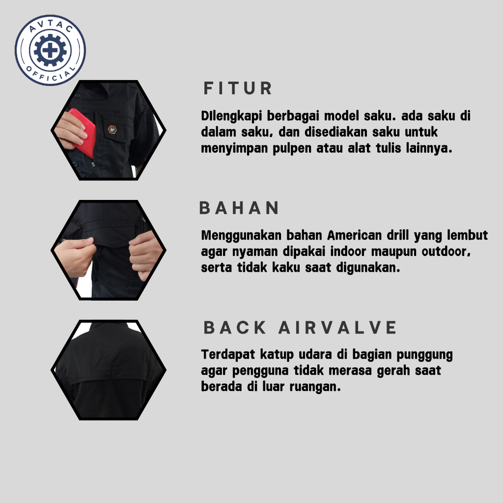 Kemeja Tactical Pria dan Wanita Lengan Panjang Premium - Baju Seragam Kerja PDL PDH M-TAC Series - foto 7 dari 10, m.rifqiiidriyansahrifqii