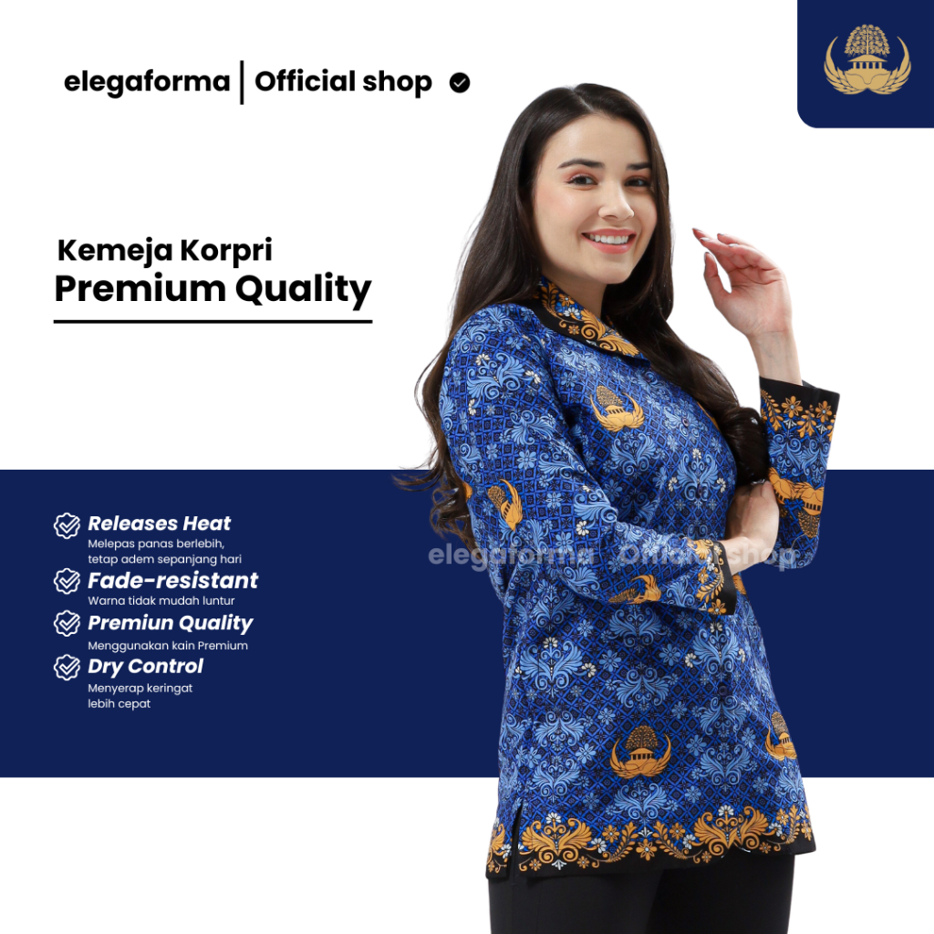 Kemeja Wanita Pria Batik Korpri Terbaru 2026 Seragam ASN PNS - foto 1 dari 10
