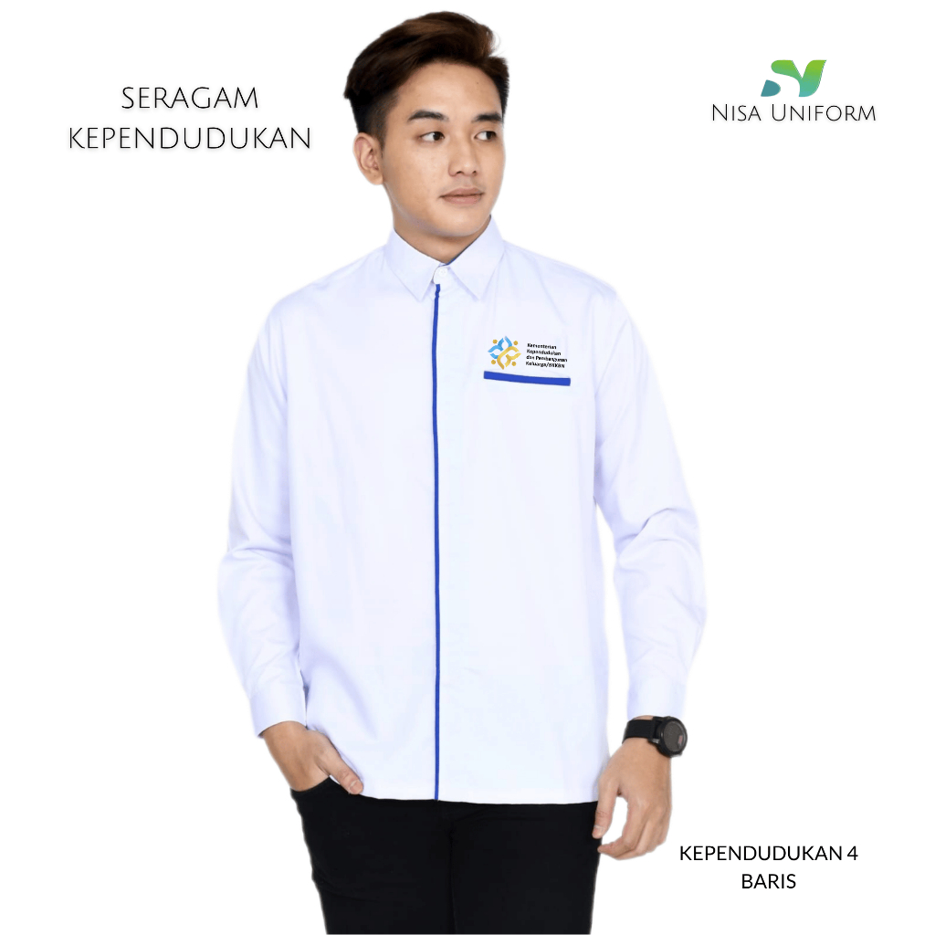 KEPENDUDUKAN 4 BARIS-Baju dinas BKKBN seragam kantor kemeja PNS tangan pendek - foto 1 dari 10