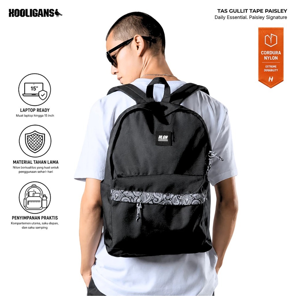 HOOLIGANS Bag Gullit Tape Paisley Black
