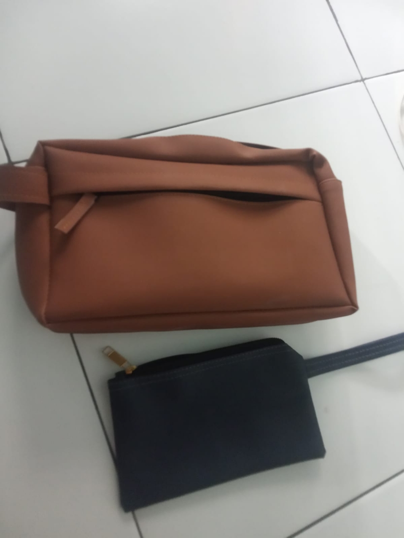 Handbag Pria Wanita Unisex Kulit Sintetis Elegan - Foto ulasan pembeli