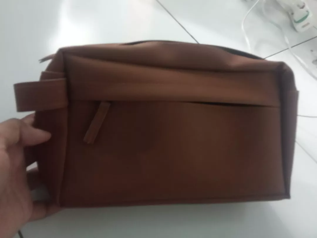 Handbag Pria Wanita Unisex Kulit Sintetis Elegan - Foto ulasan pembeli