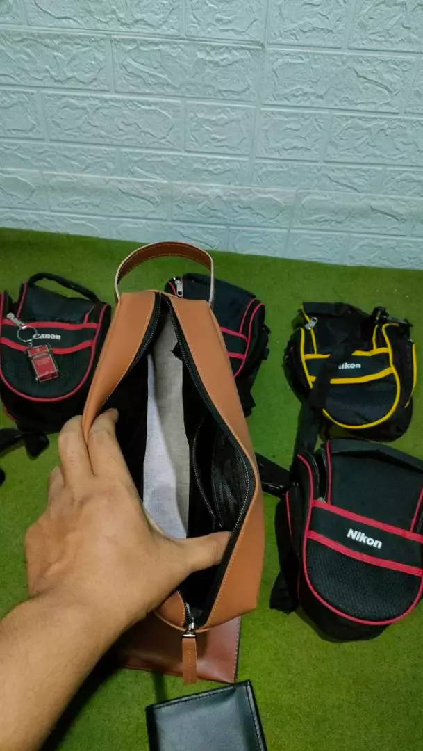 Handbag Pria Wanita Unisex Kulit Sintetis Elegan - Foto ulasan pembeli