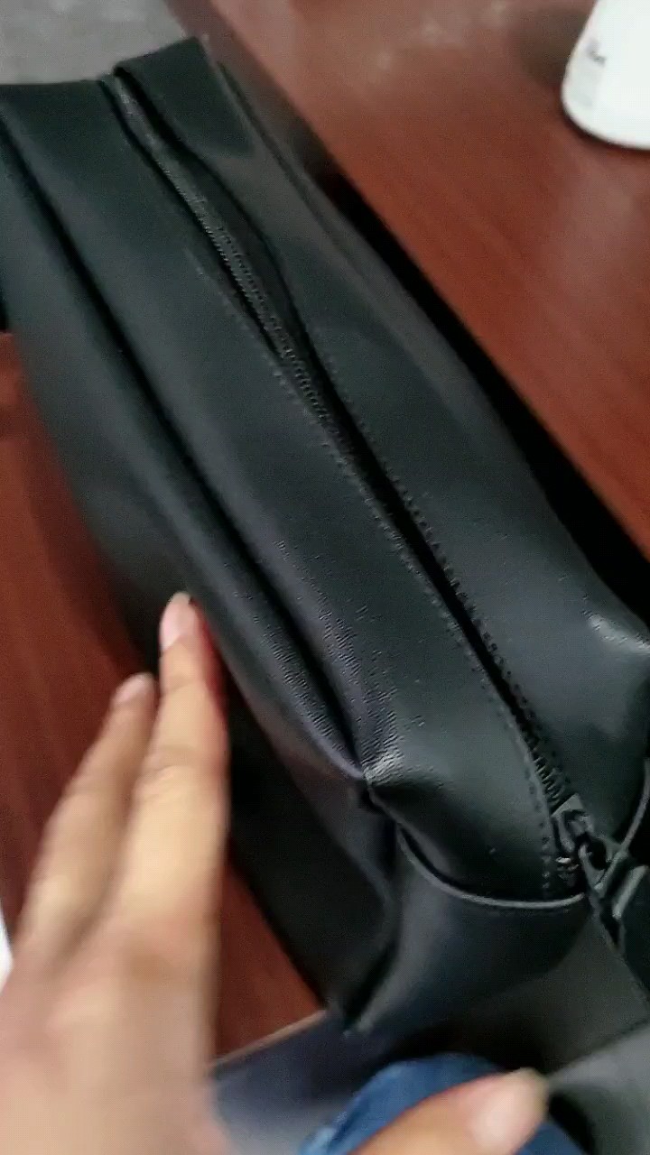 Handbag Pria Wanita Unisex Kulit Sintetis Elegan - Foto ulasan pembeli