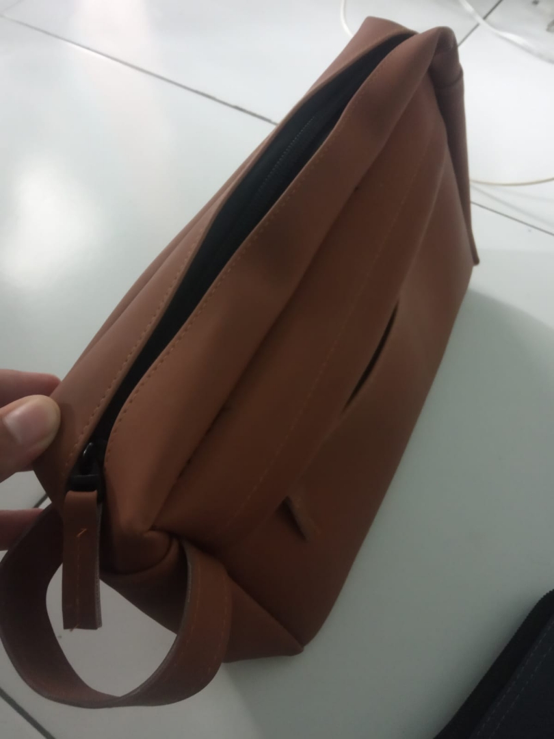 Handbag Pria Wanita Unisex Kulit Sintetis Elegan - Foto ulasan pembeli