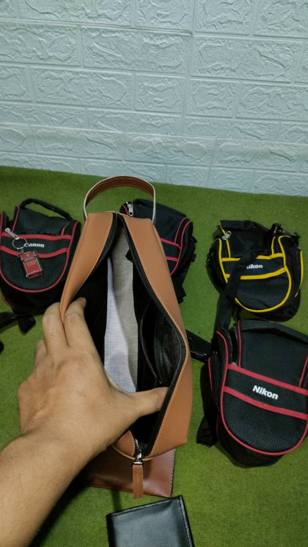 Handbag Pria Wanita Unisex Kulit Sintetis Elegan - Foto ulasan pembeli