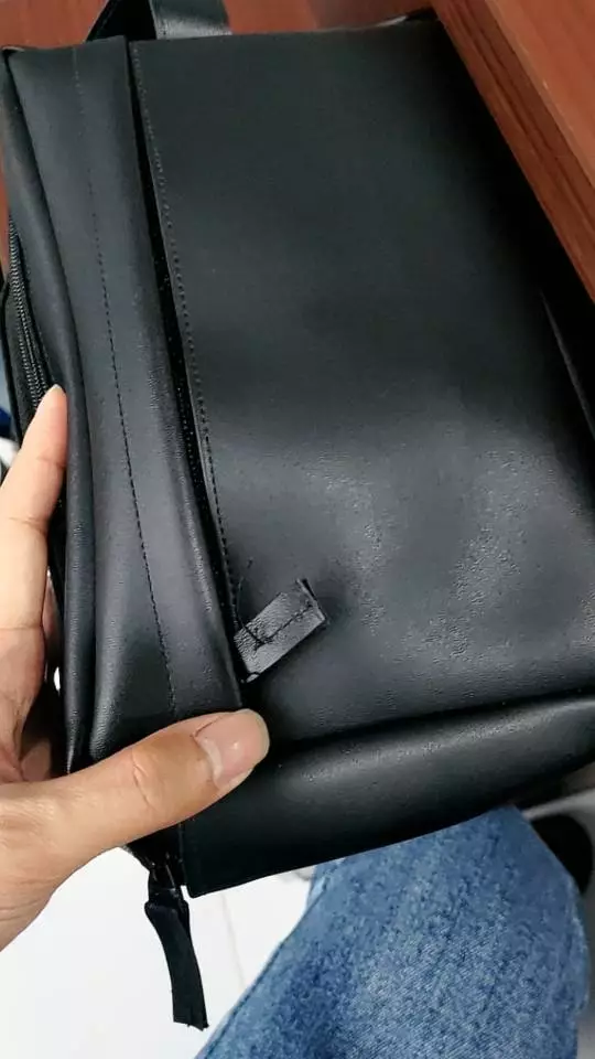 Handbag Pria Wanita Unisex Kulit Sintetis Elegan - Foto ulasan pembeli