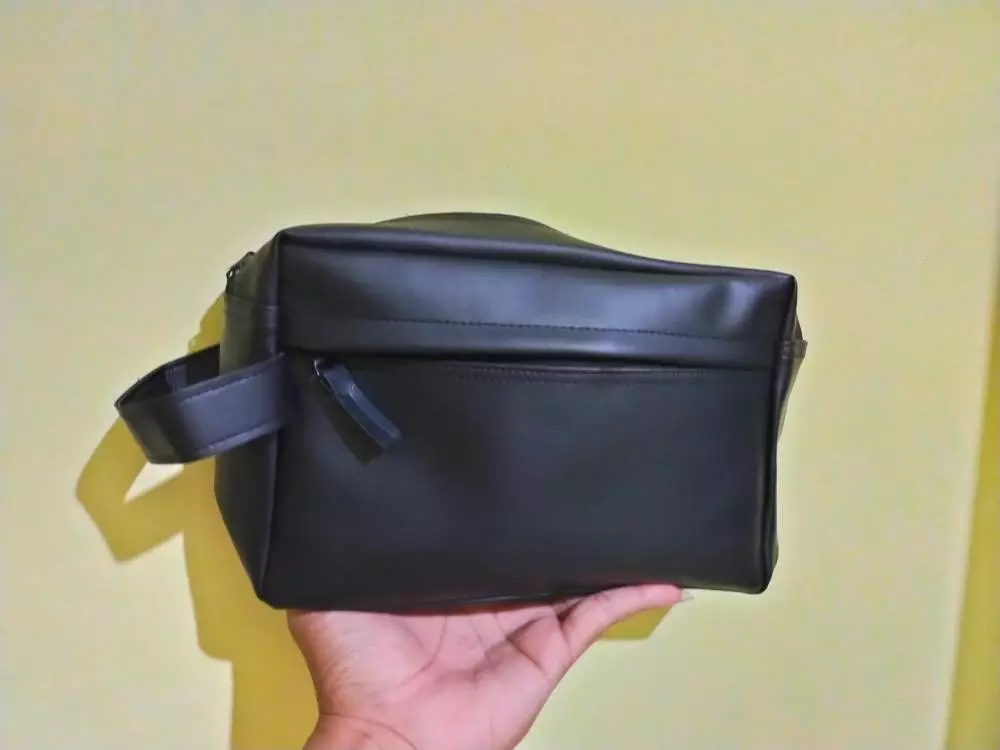 Handbag Pria Wanita Unisex Kulit Sintetis Elegan - Foto ulasan pembeli