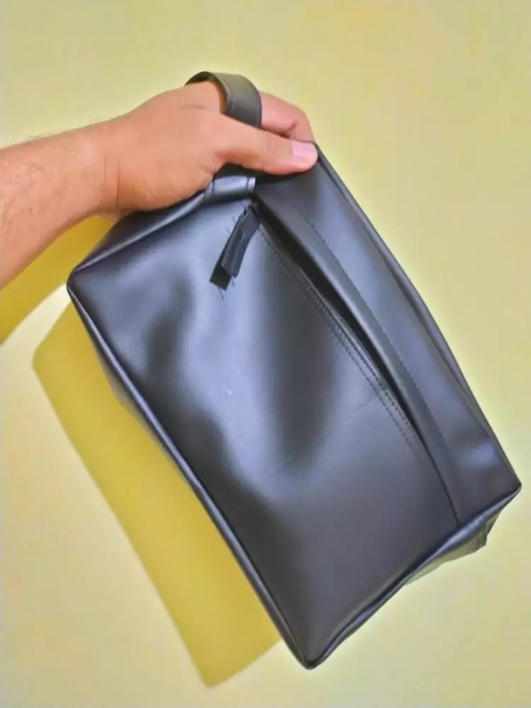 Handbag Pria Wanita Unisex Kulit Sintetis Elegan - Foto ulasan pembeli