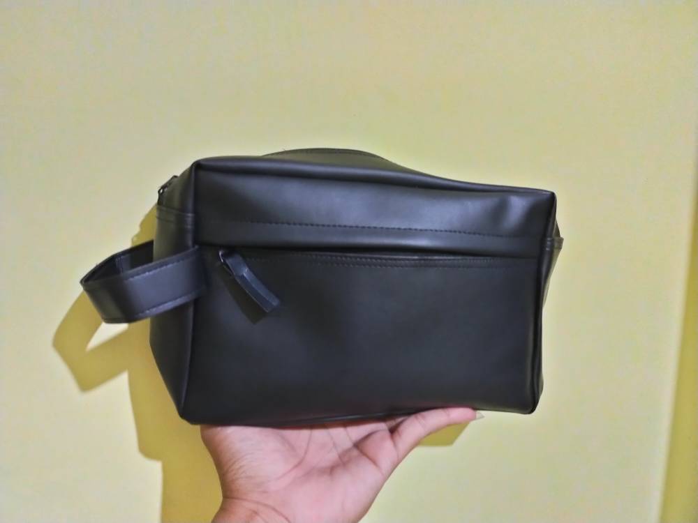 Handbag Pria Wanita Unisex Kulit Sintetis Elegan - Foto ulasan pembeli