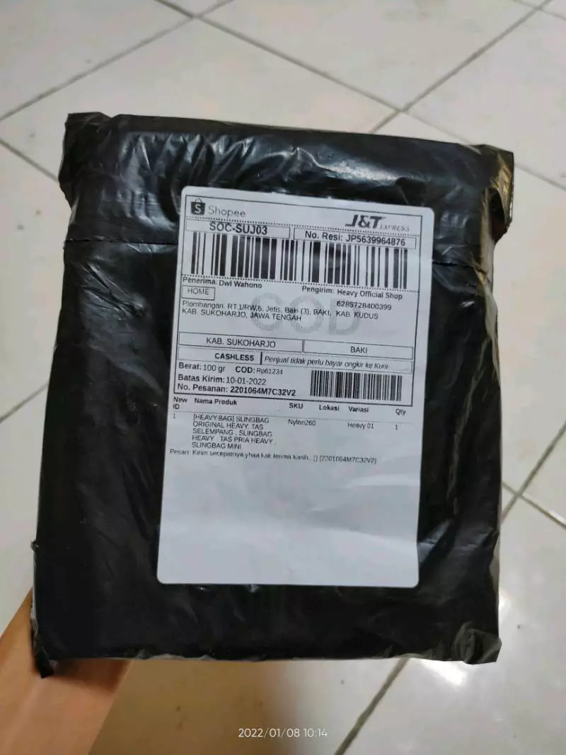 Heavy Slingbag Original - Tas Selempang Bahu Pria Sling Bag Mini Tas Pria Kasual Pouch - Foto ulasan pembeli