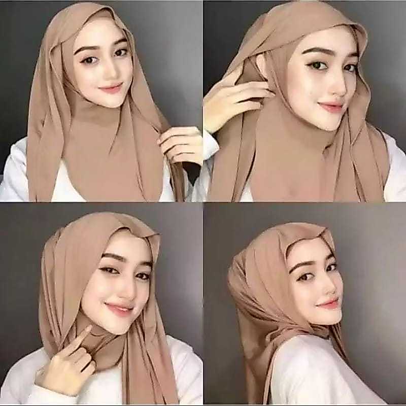 Hijab Instan Pasmina Jersey Menutup Leher - foto 1 dari 10