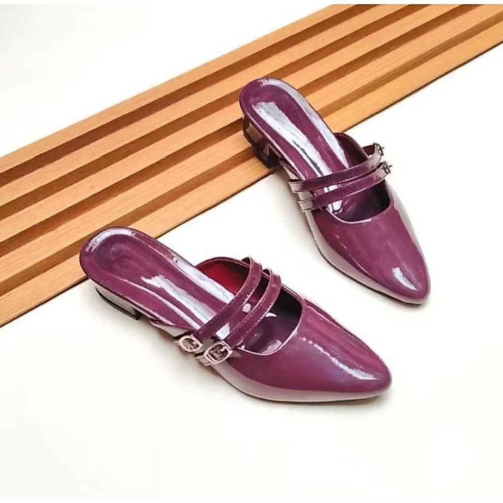 HSS - Sandal Hak Tahu 3cm Sintetis Hitam/Cream - foto 4 dari 10, Home shoes store