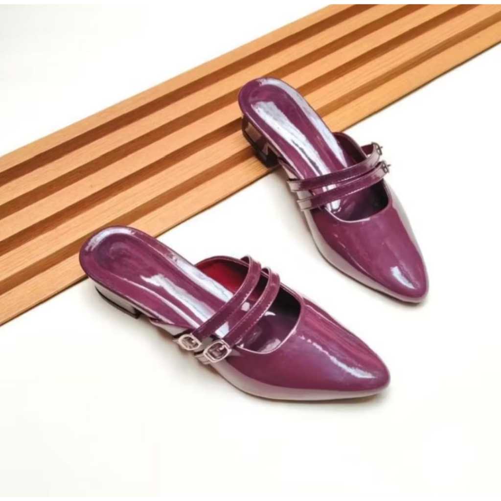 HSS - Sandal Hak Tahu 3cm Sintetis Hitam/Cream - foto 8 dari 10, Home shoes store
