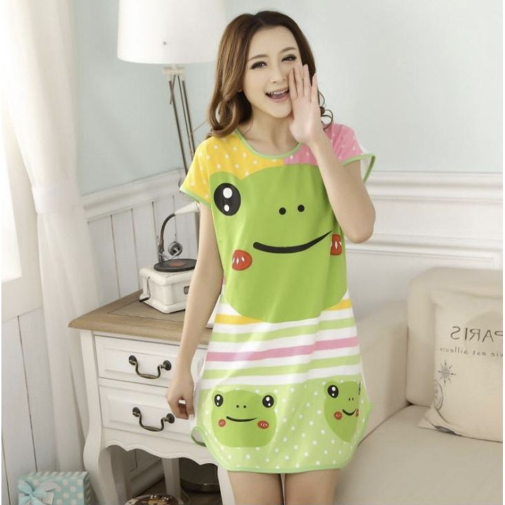 HUES.ID Pakaian Wanita Baju Tidur Wanita Import Daster Motif Kartun Longgar Korea Fit to XXL 4016 - foto 7 dari 10, HUES.id