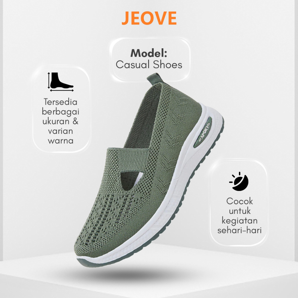 JEOVE Sepatu Casual Wanita Flat Stylish Ringan - foto 6 dari 10, vearactivewear