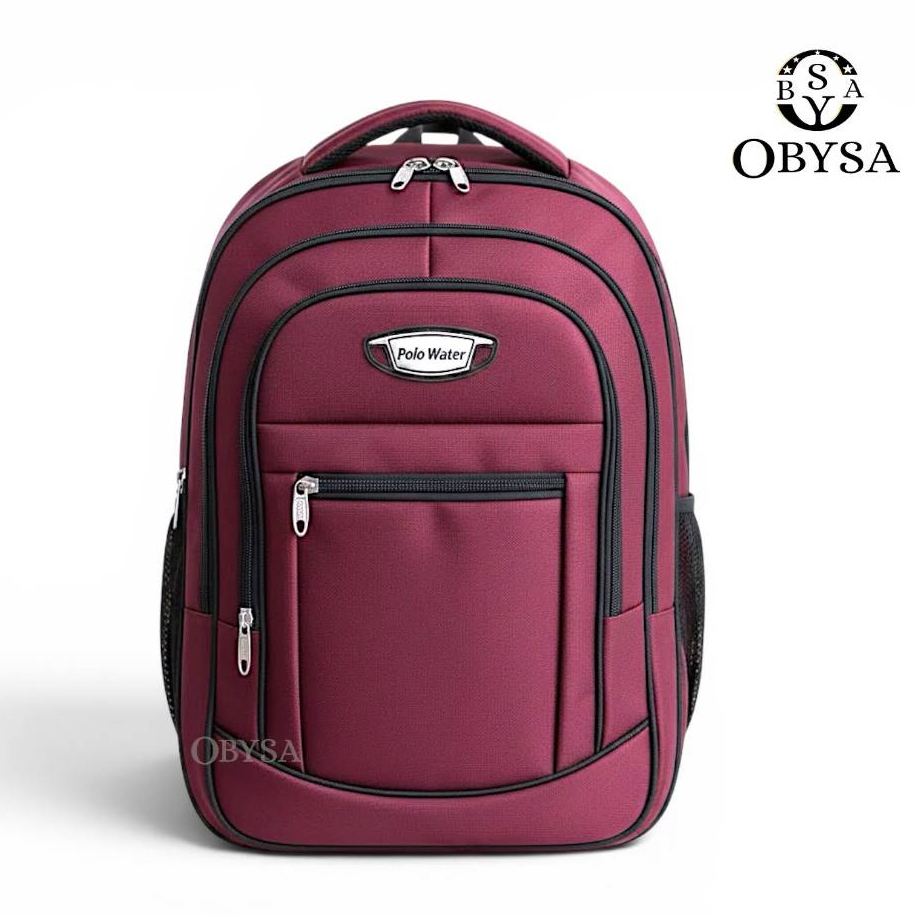 OBYSA - Tas Ransel Laptop Polo Water Pria Wanita Free Raincover - foto 1 dari 10